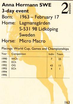 1995 Collect-A-Card Equestrian #163 Anna Hermann / Micro Macro Back